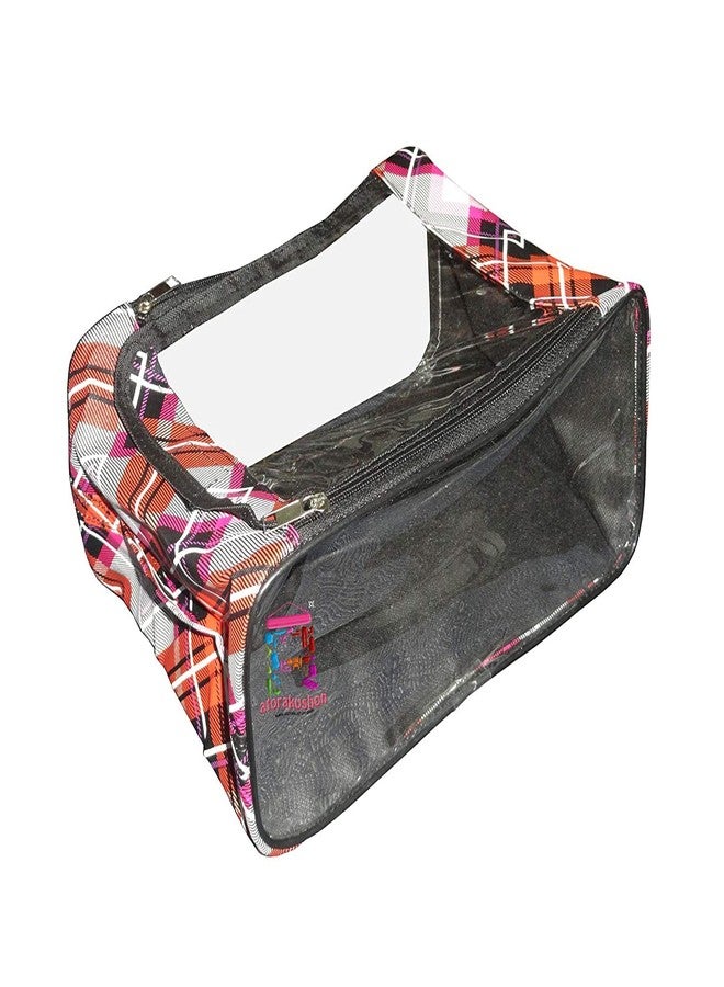 LUCES Fabric Shoe Cover Portable Travelling Half Transparent Storage Bag Footwear Wardrobe Dust-Proof Organizer Pouch Pack of 2 Multi - Image 1